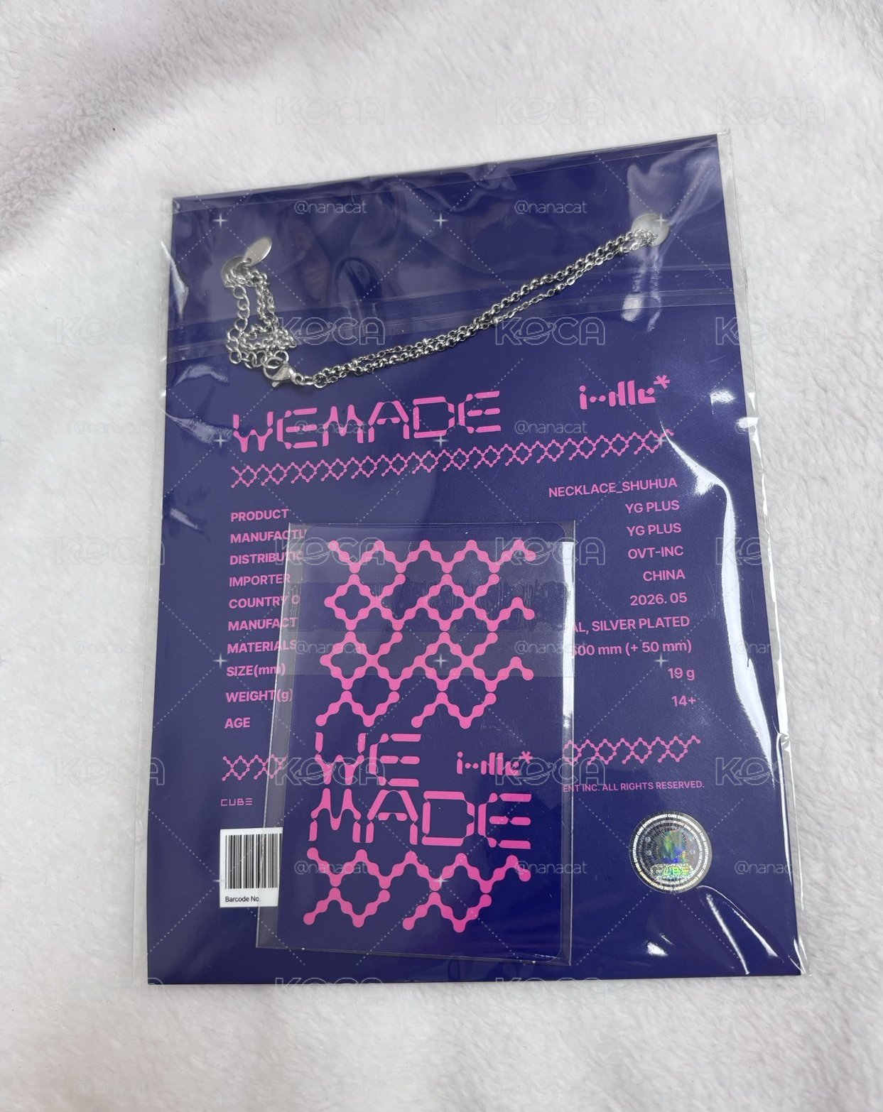 i-dle 迷9快閃 舒華項鍊 含小卡