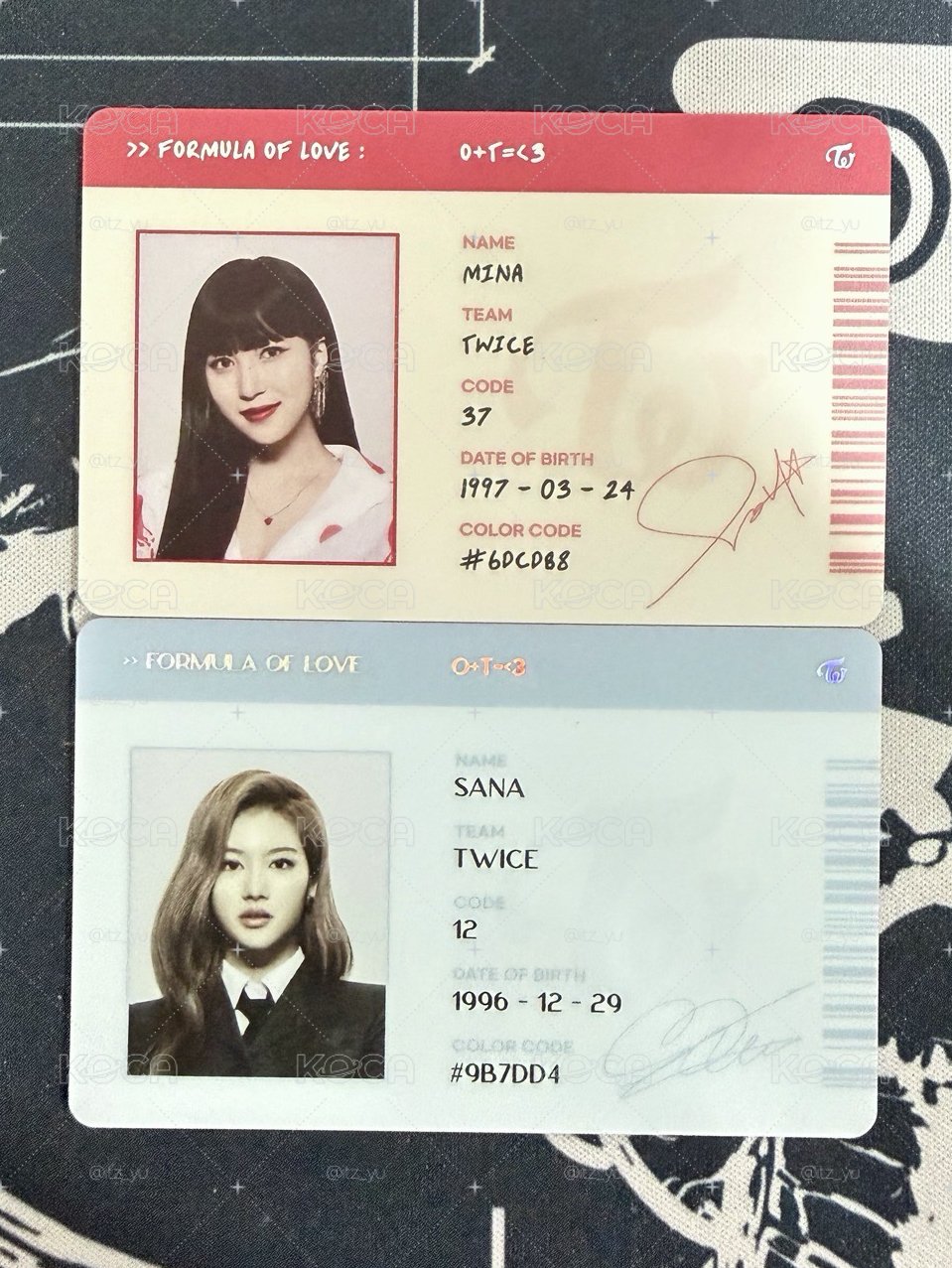 TWICE SANA MINA科學家時期ID卡