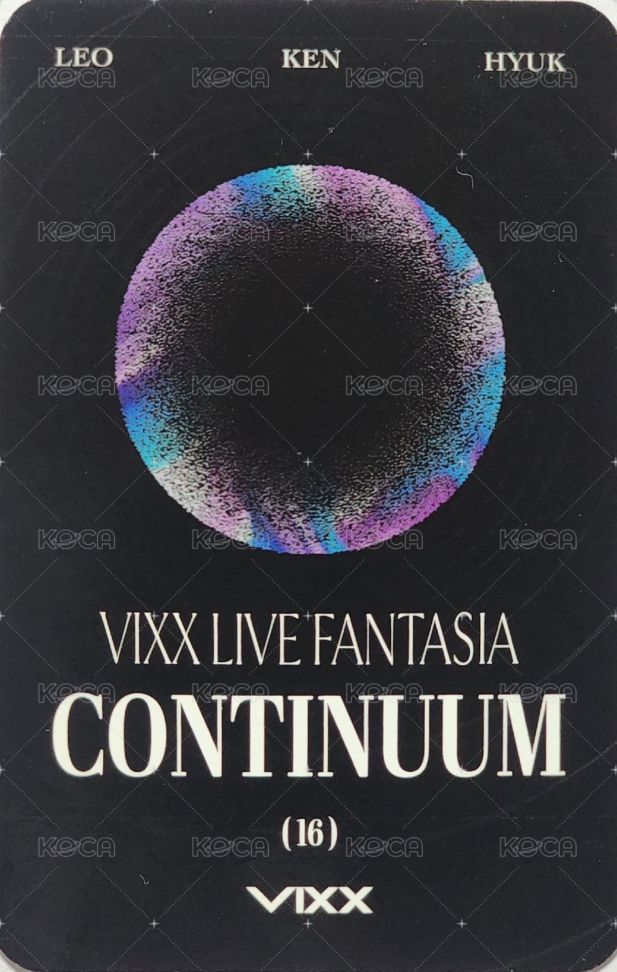 正規演唱會《CONTINUUM》 隨機卡 編號16 背面