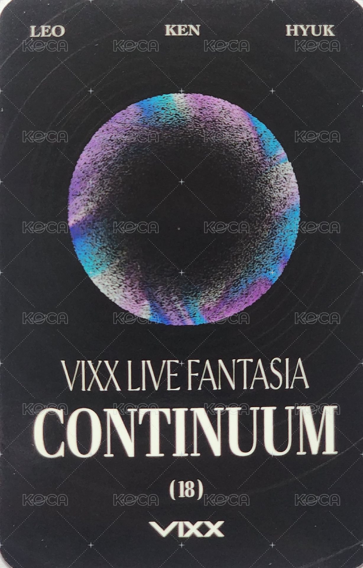 正規演唱會《CONTINUUM》 隨機卡 編號18 背面