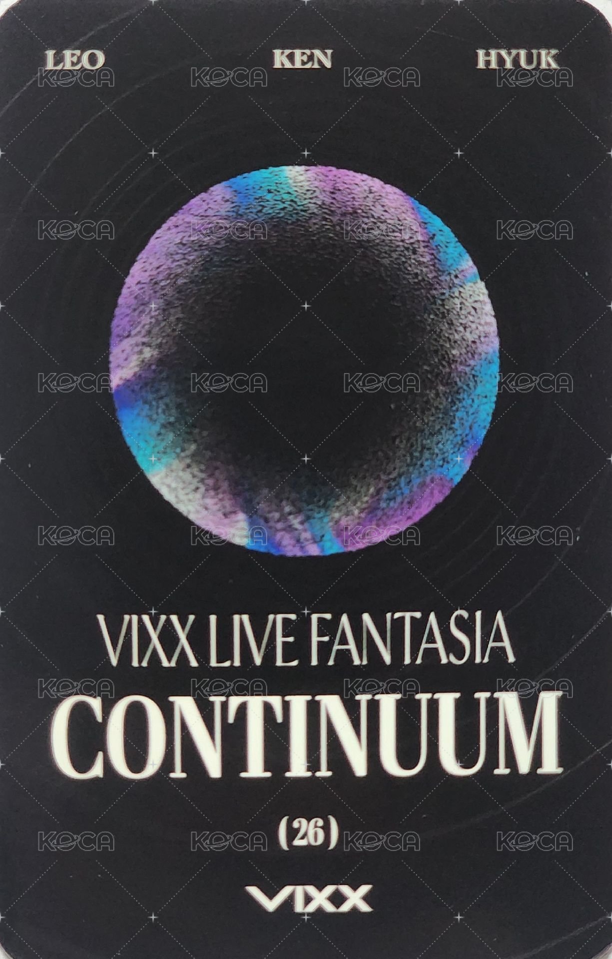 正規演唱會《CONTINUUM》 隨機卡 編號26 背面
