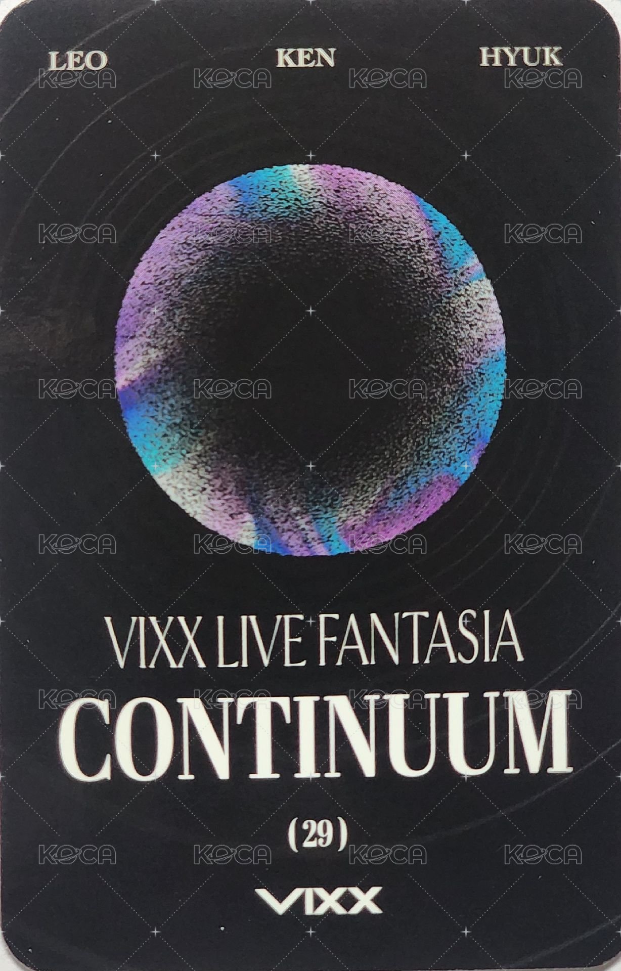 正規演唱會《CONTINUUM》 隨機卡 編號29 背面