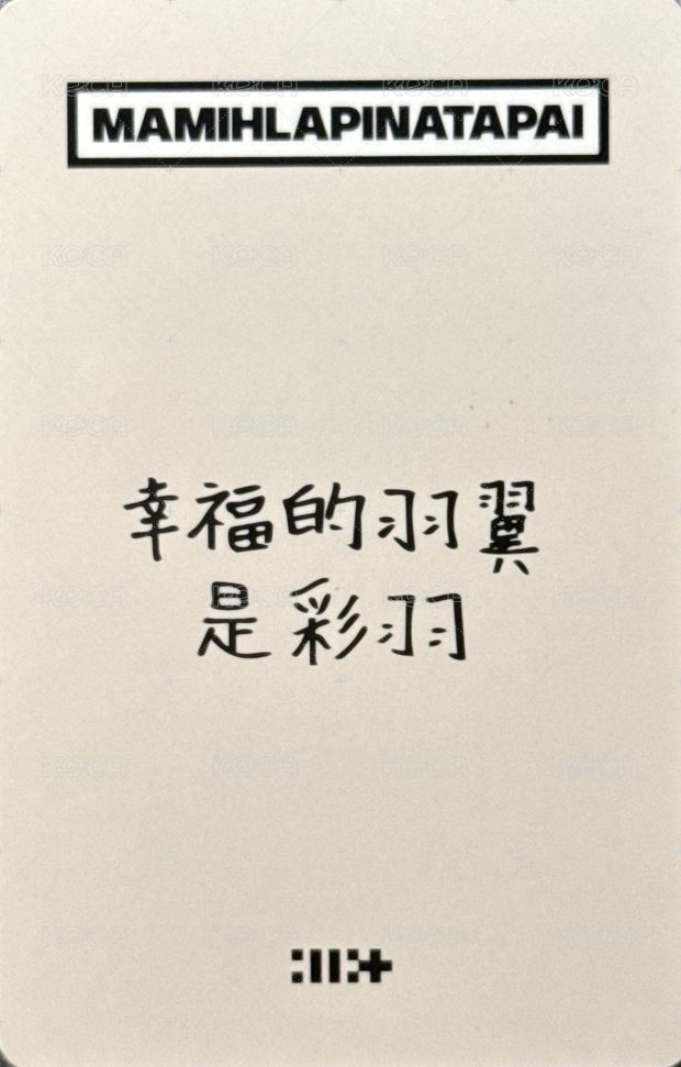MAMIHLAPINATAPAI yzy 預售1.0 特典卡  背面
