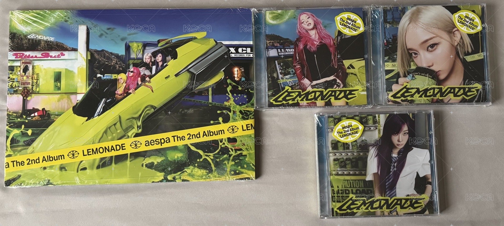 一本 LEMONADE Ver.  美版親簽 +  三本單封CD （無Ningning)