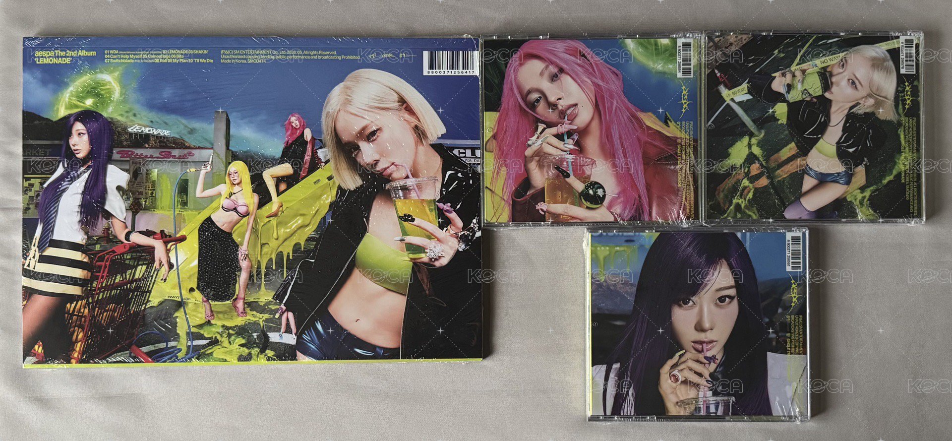 一本 LEMONADE Ver.  美版親簽 +  三本單封CD （無Ningning)