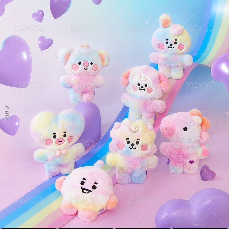 BT21 Baby Rainbow 20cm 棉花糖娃