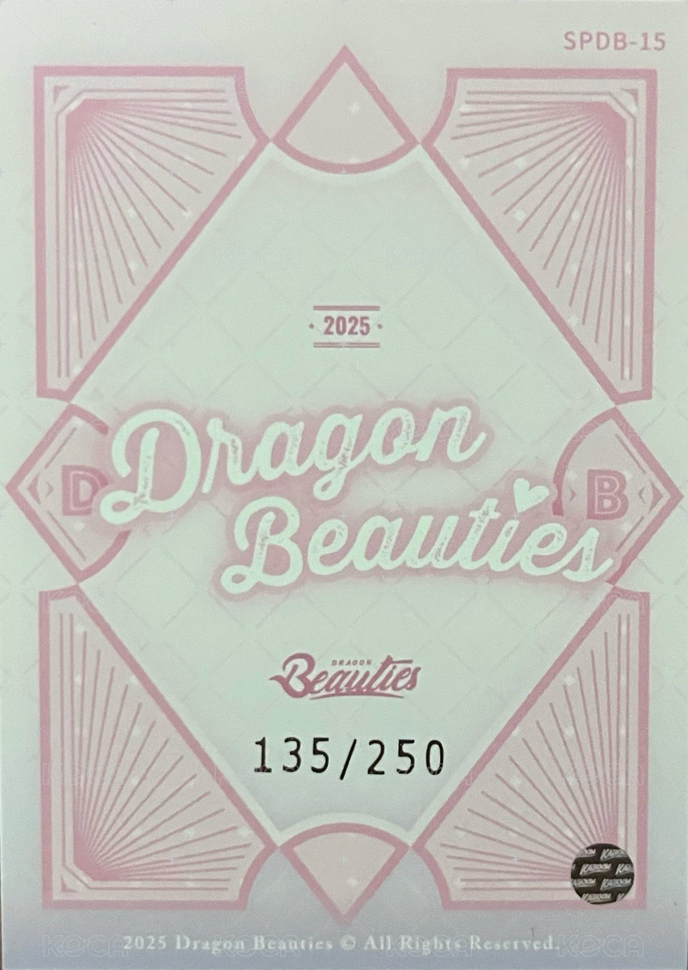 2025年度Dragon Beauties 小龍女寫真卡 女孩卡  背面
