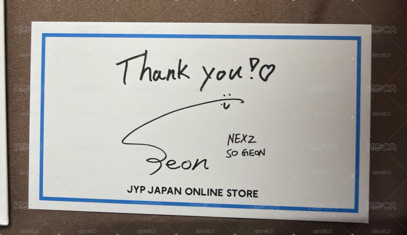 NEXZ JYP JAPAN So Geon感謝卡