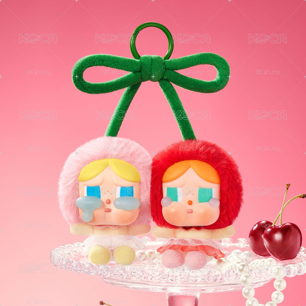 POPMART泡泡瑪特 CRYBABY 哭娃 櫻桃吊卡 甜在一起 搪膠毛絨