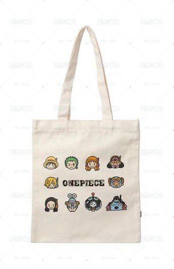 MINISO × 航海王 帆布包 ONE PIECE 草帽海賊團 Q版頭像大集合 有拉鏈托特包 單肩手提袋（含原裝吊牌）
