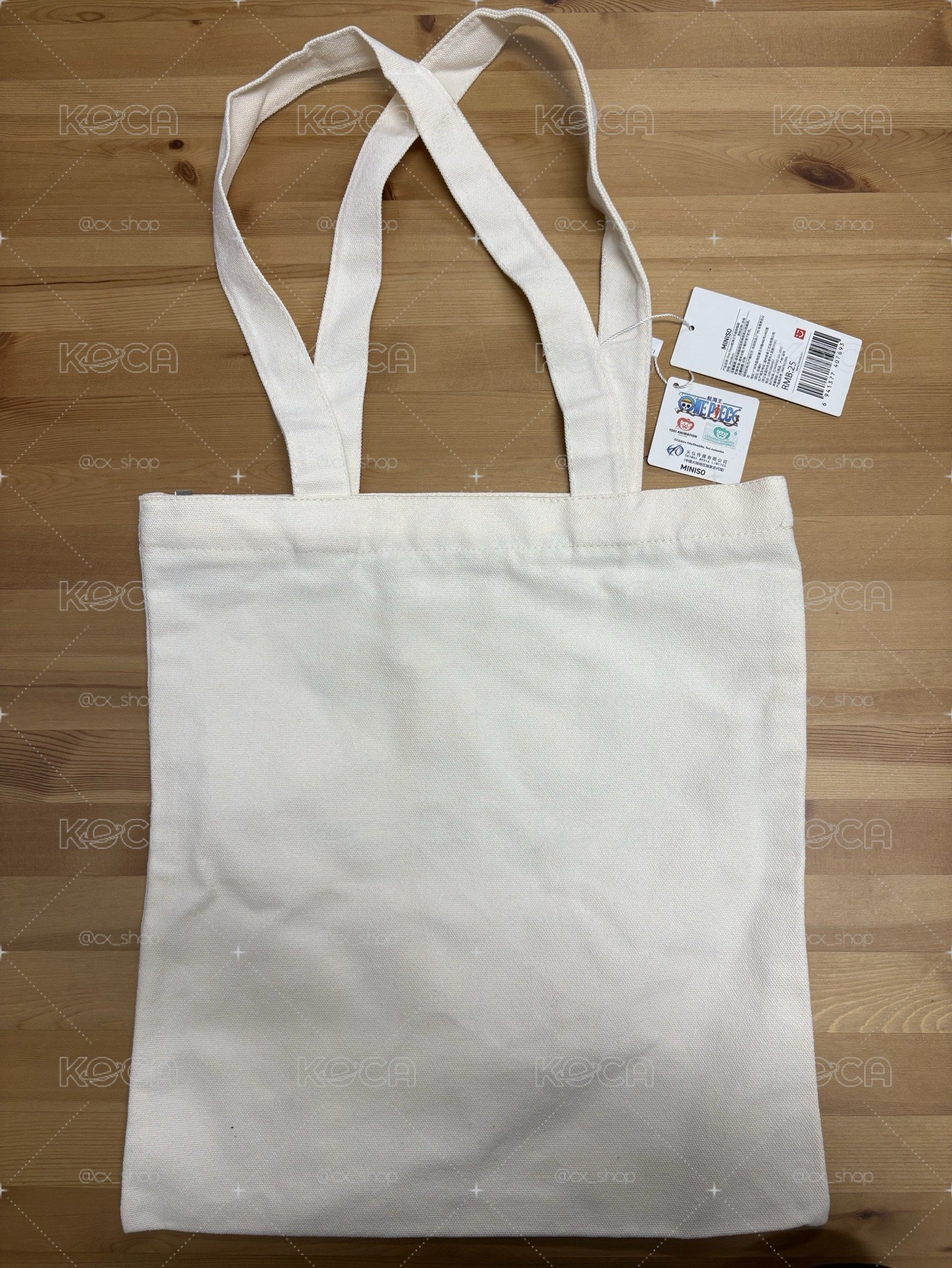 MINISO × 航海王 帆布包 ONE PIECE 草帽海賊團 Q版頭像大集合 有拉鏈托特包 單肩手提袋（含原裝吊牌）