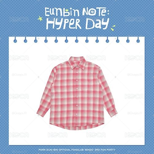 朴恩斌「EunBin Note: Hyper Day」粉白格紋襯衫
