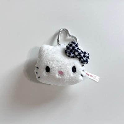 黑白格紋kitty吊飾