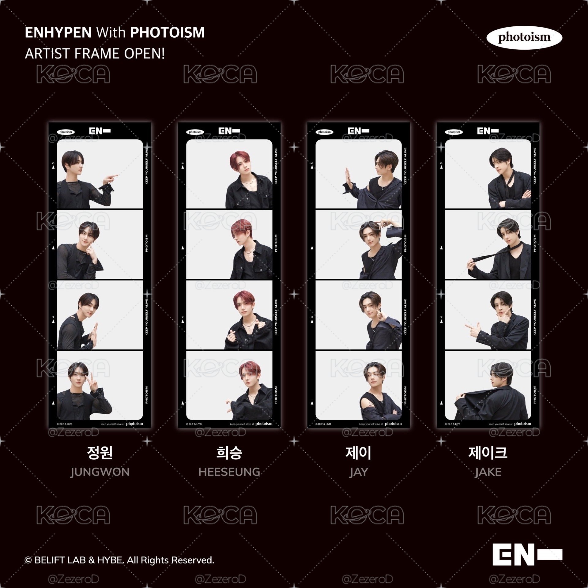 ENHYPEN UNSEEN X photoism 人生四格卡 貼紙 代印 1組兩張