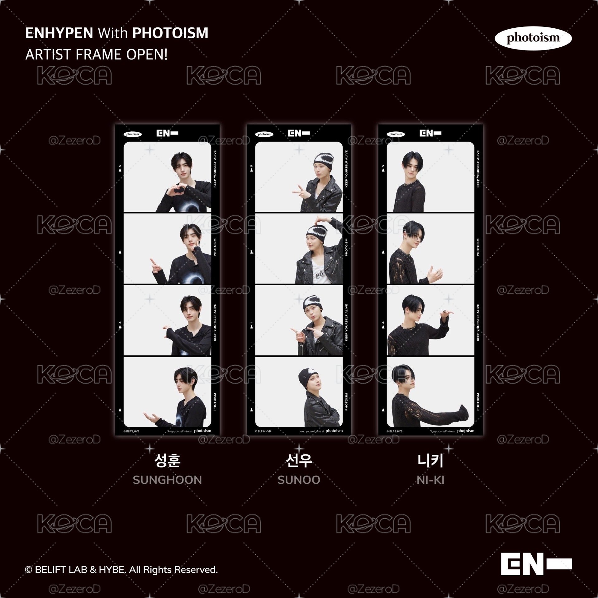 ENHYPEN UNSEEN X photoism 人生四格卡 貼紙 代印 1組兩張