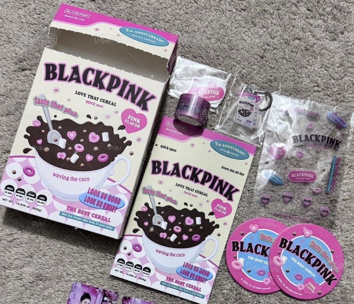black pink麥片盒