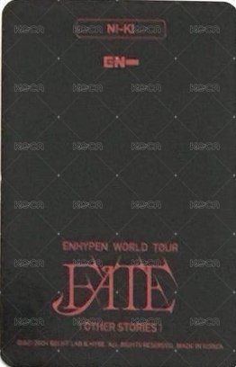 FATE世巡 演唱會 DVD / CD 卡  背面
