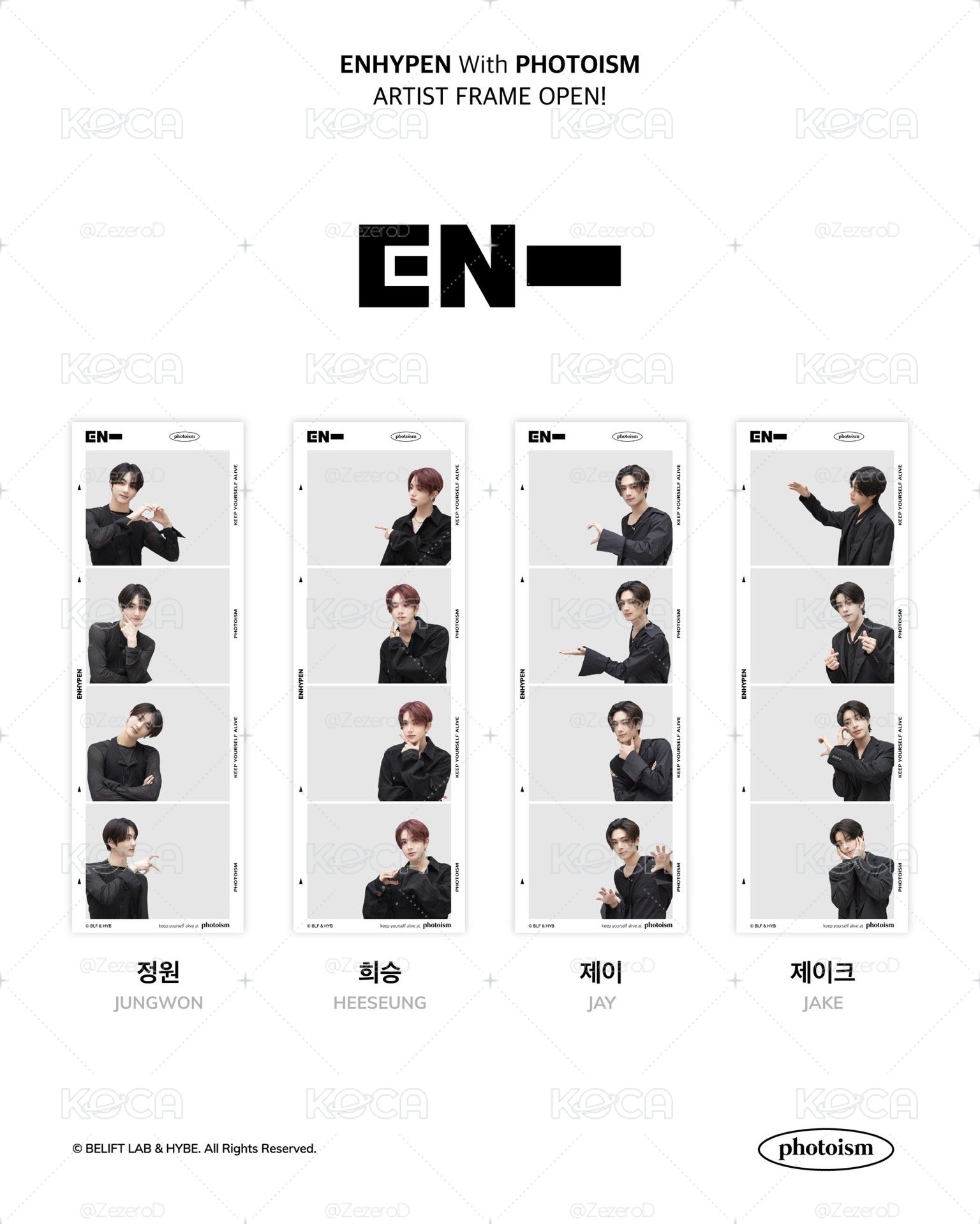 ENHYPEN UNSEEN X photoism 人生四格卡 貼紙 代印 1組兩張