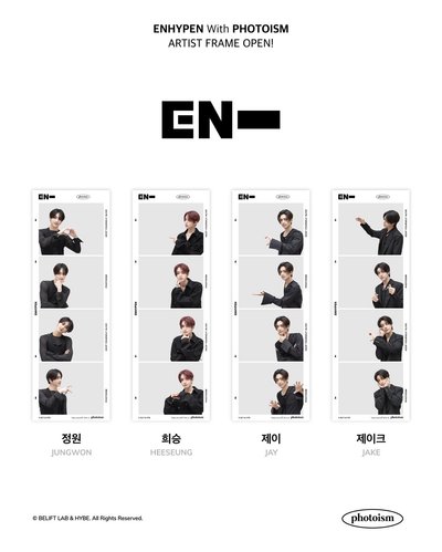 ENHYPEN UNSEEN X photoism 人生四格卡 貼紙 代印 1組兩張