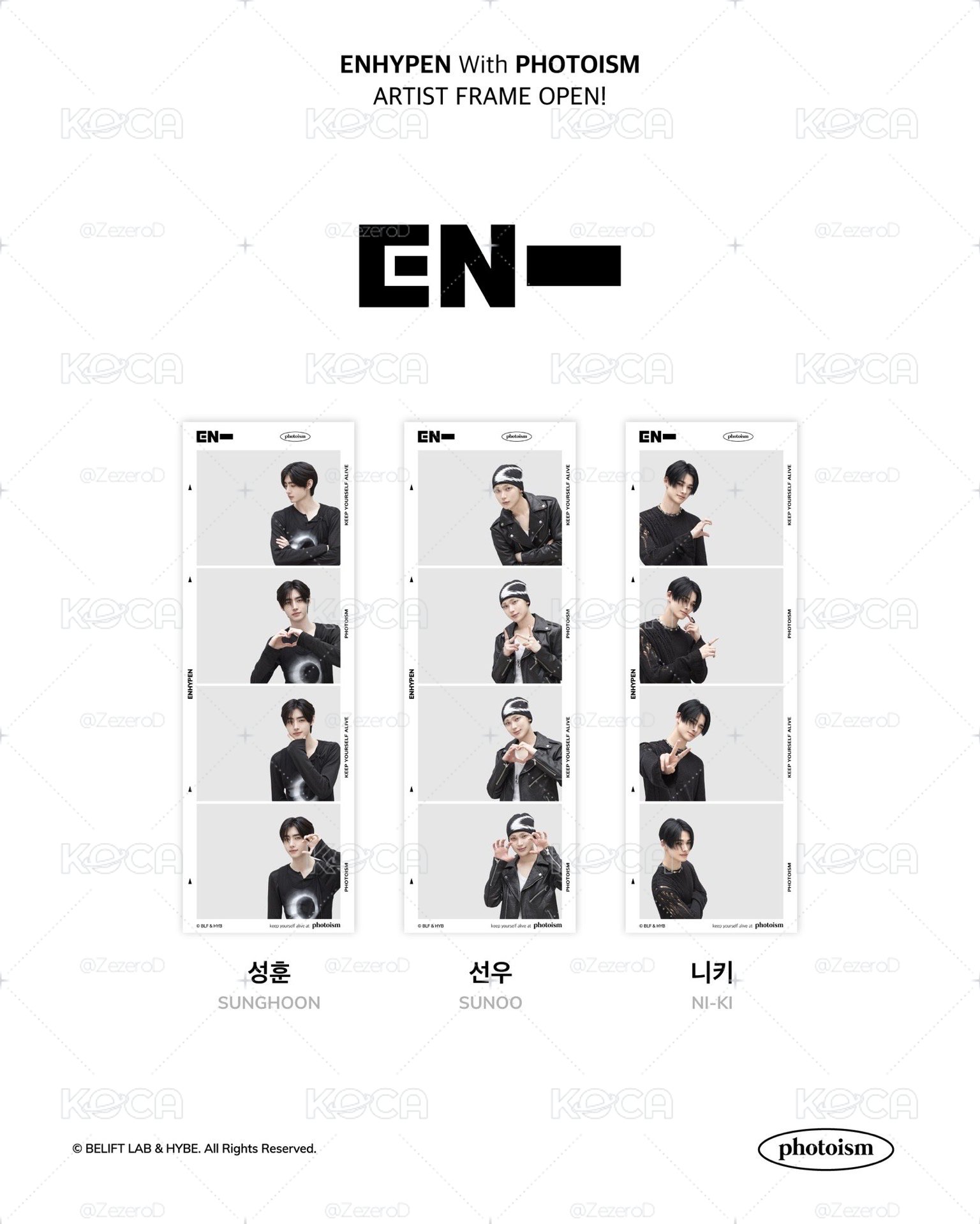 ENHYPEN UNSEEN X photoism 人生四格卡 貼紙 代印 1組兩張