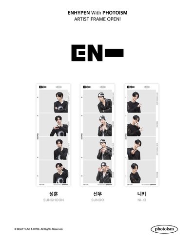 ENHYPEN UNSEEN X photoism 人生四格卡 貼紙 代印 1組兩張