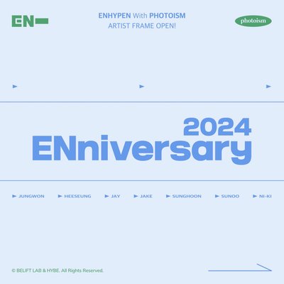 ENHYPEN ENniversary X photoism 人生四格卡 貼紙 代印 1組兩張