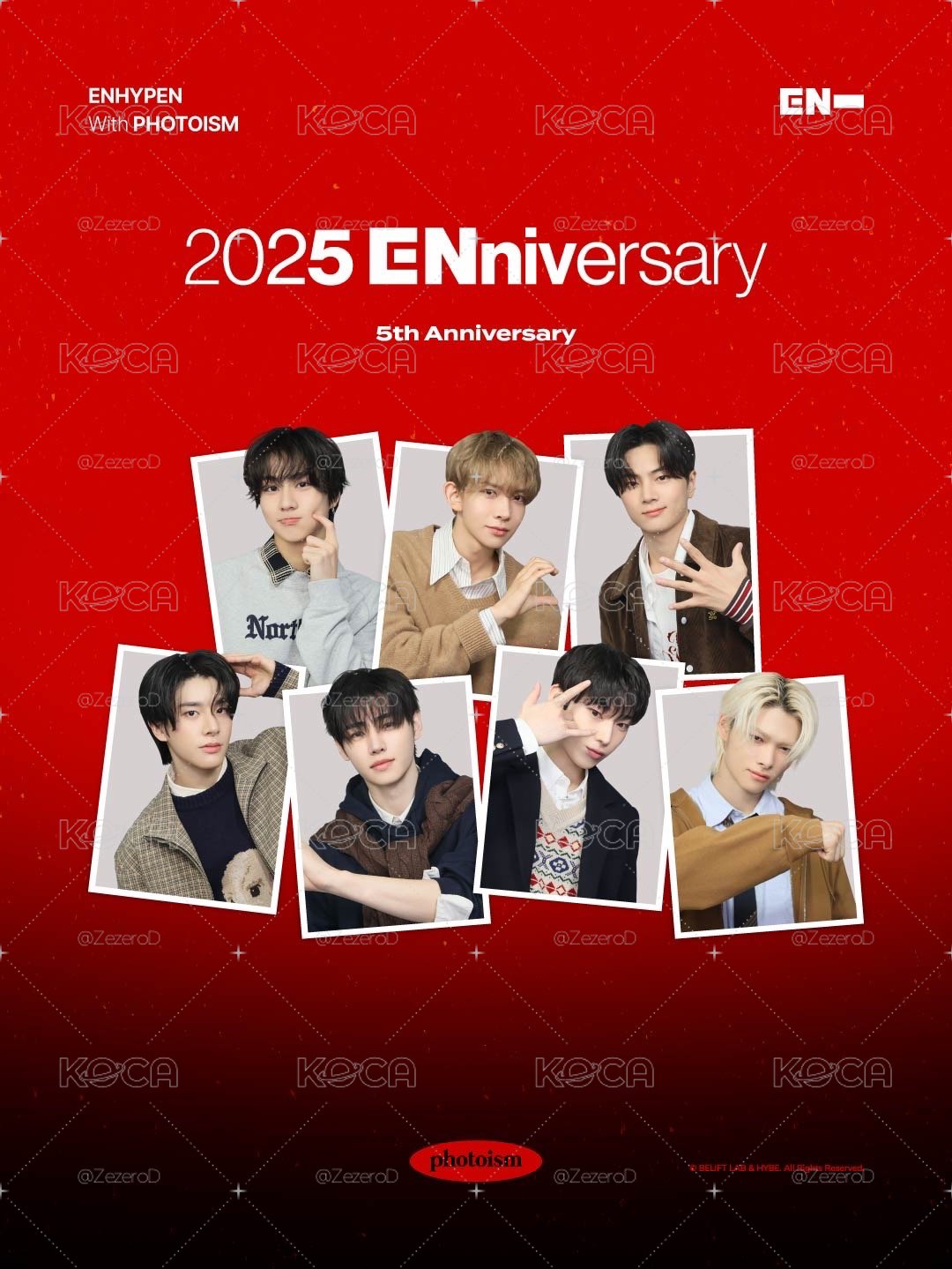 ENHYPEN ENniversary X photoism 人生四格卡 貼紙 代印 1組兩張