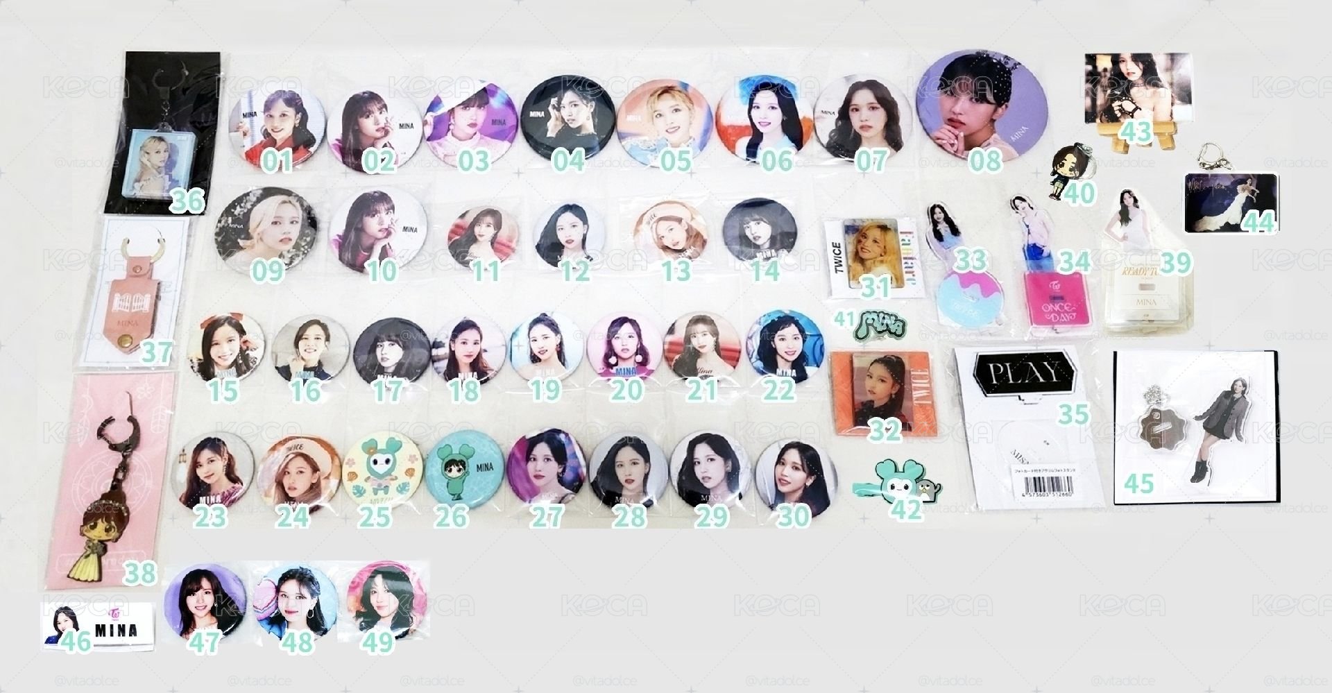 TWICE MINA K區 名井南周邊 徽章立牌吊飾 🐧 編號見圖三 💫