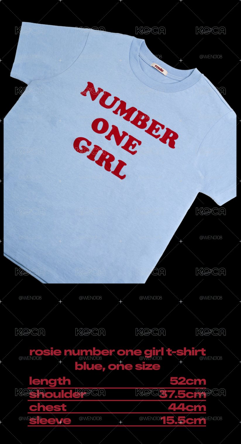 ROSÉ number one girl T-shirt藍色