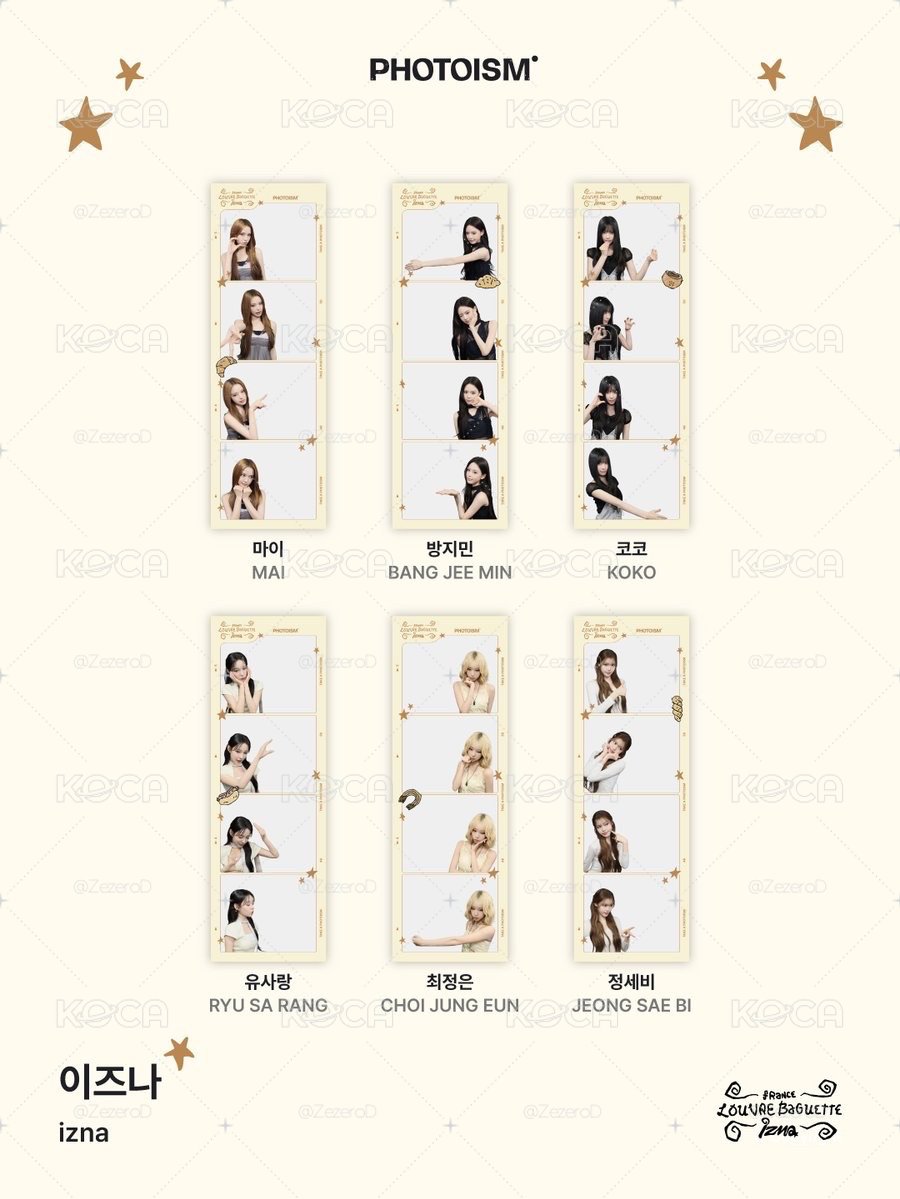 izna FRANCE LOUVRE BAGUETTE X photoism 人生四格卡 代印 1組兩張
