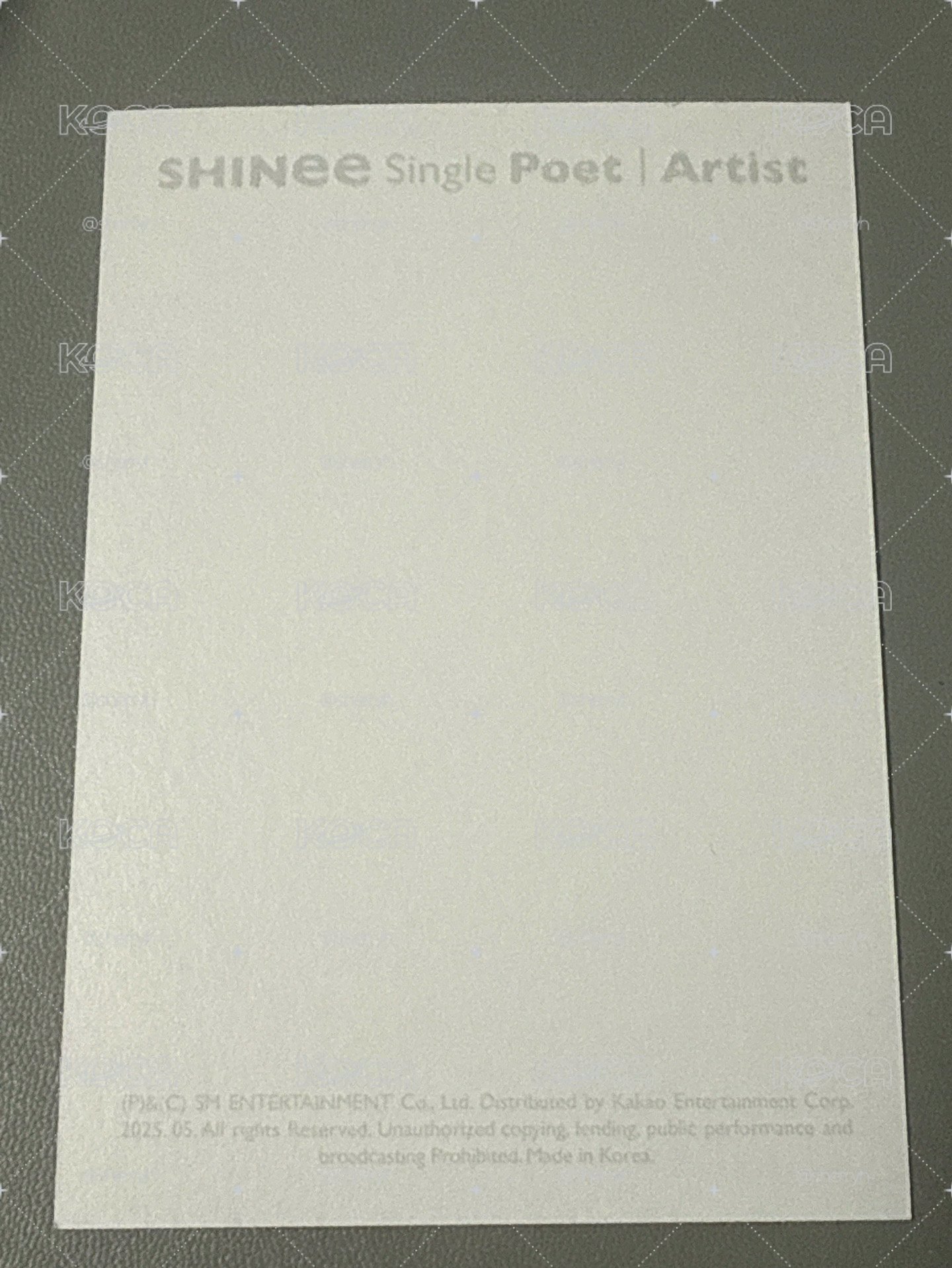 Poet | Artist  娃專 明信片 - Onew