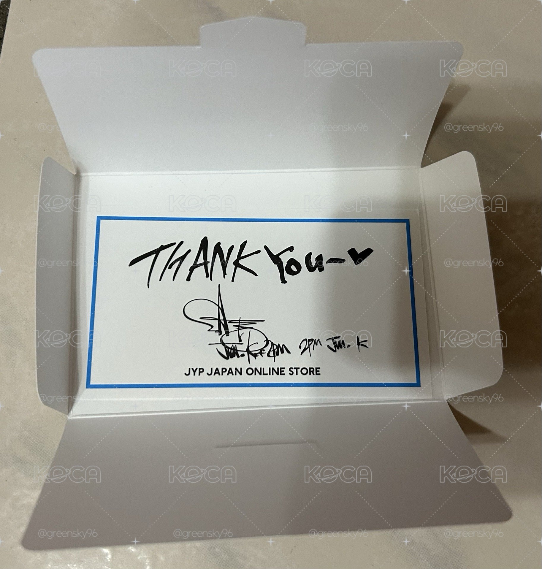 2pm Jun.K-JYP JAPAN 滿額卡 手寫滿額謝卡