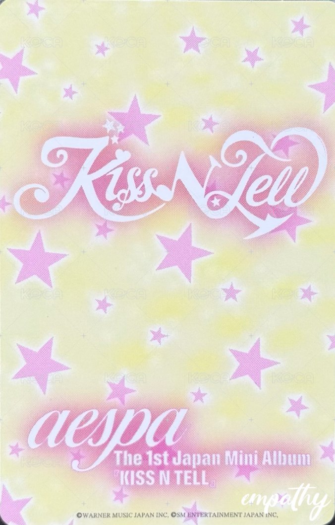 KISS N TELL 塔店 特典卡 日專 特典冬 背面