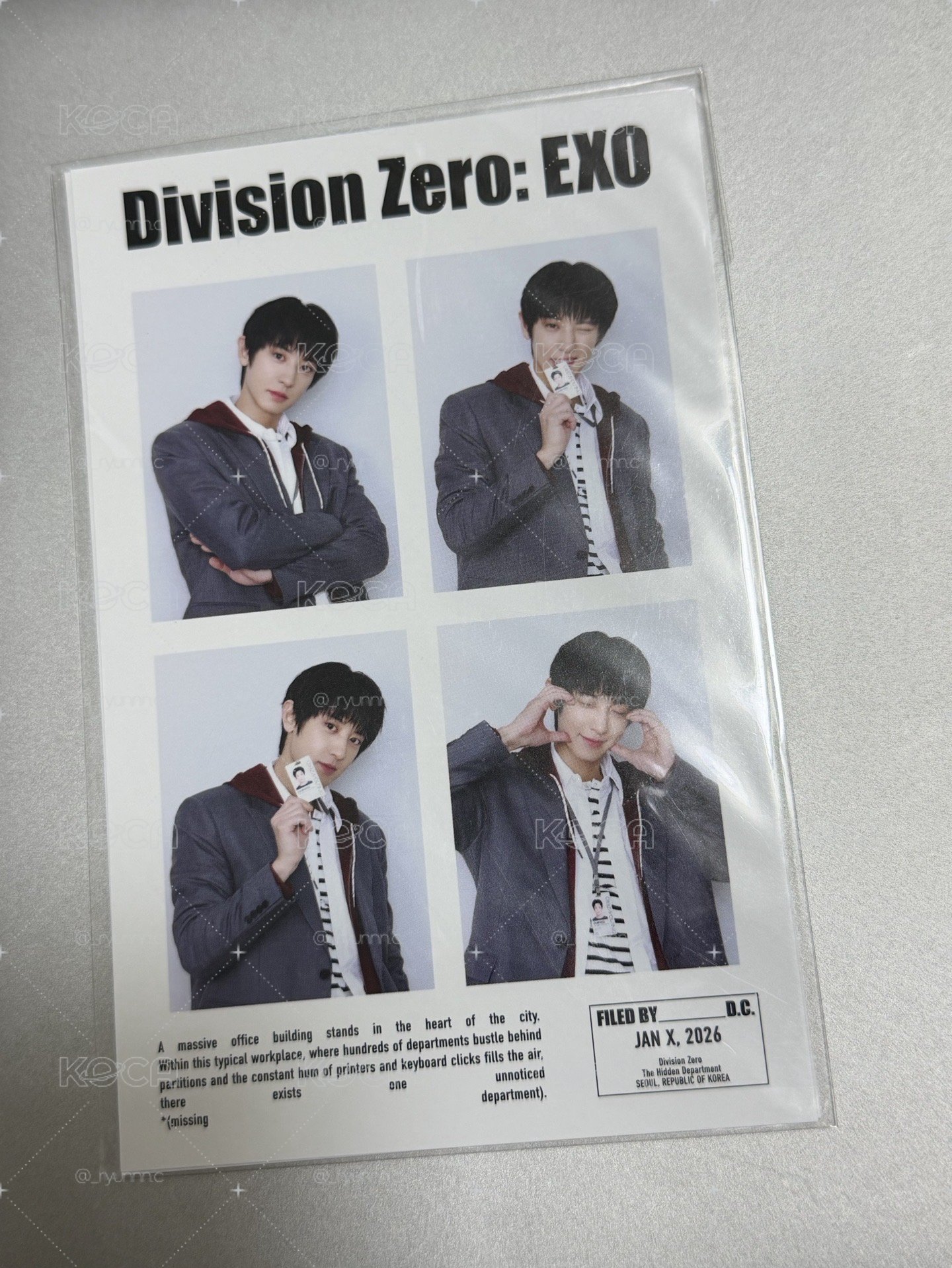 EXO 燦烈 26年曆後續 四格照片組