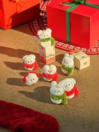 BT21 迷你雪人毛絨鑰匙圈 隨機款 節日款