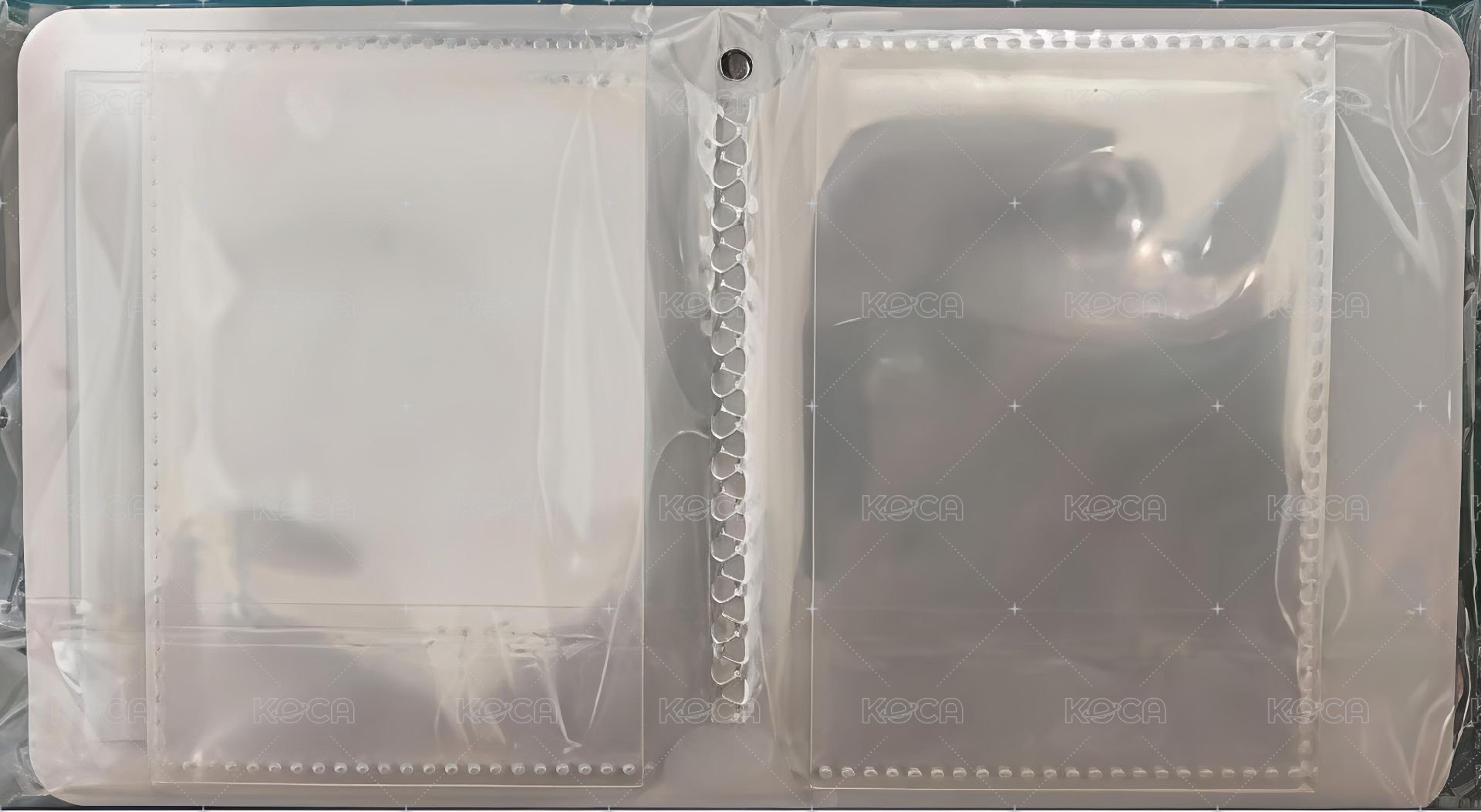 窗戶鏤空紫色皮質單格3寸卡冊（含20頁內頁）
