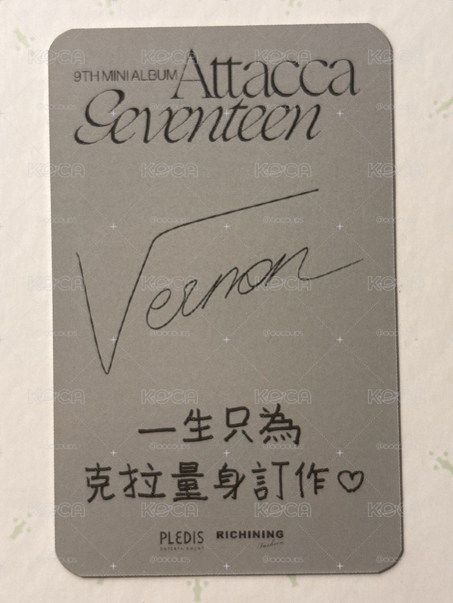 Vernon MINI9 RICHINING 2.0 簽售卡 