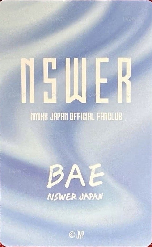 日本一期 會員禮卡  背面