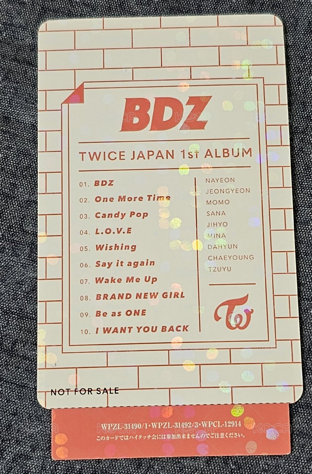 TWICE BDZ 團卡