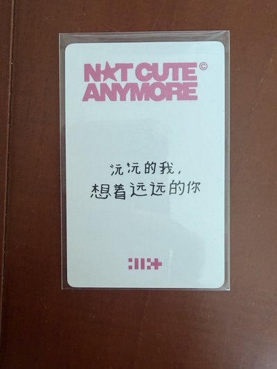 沅禧 NOT CUTE ANYMORE yzy 預售2.0 特典卡 中背