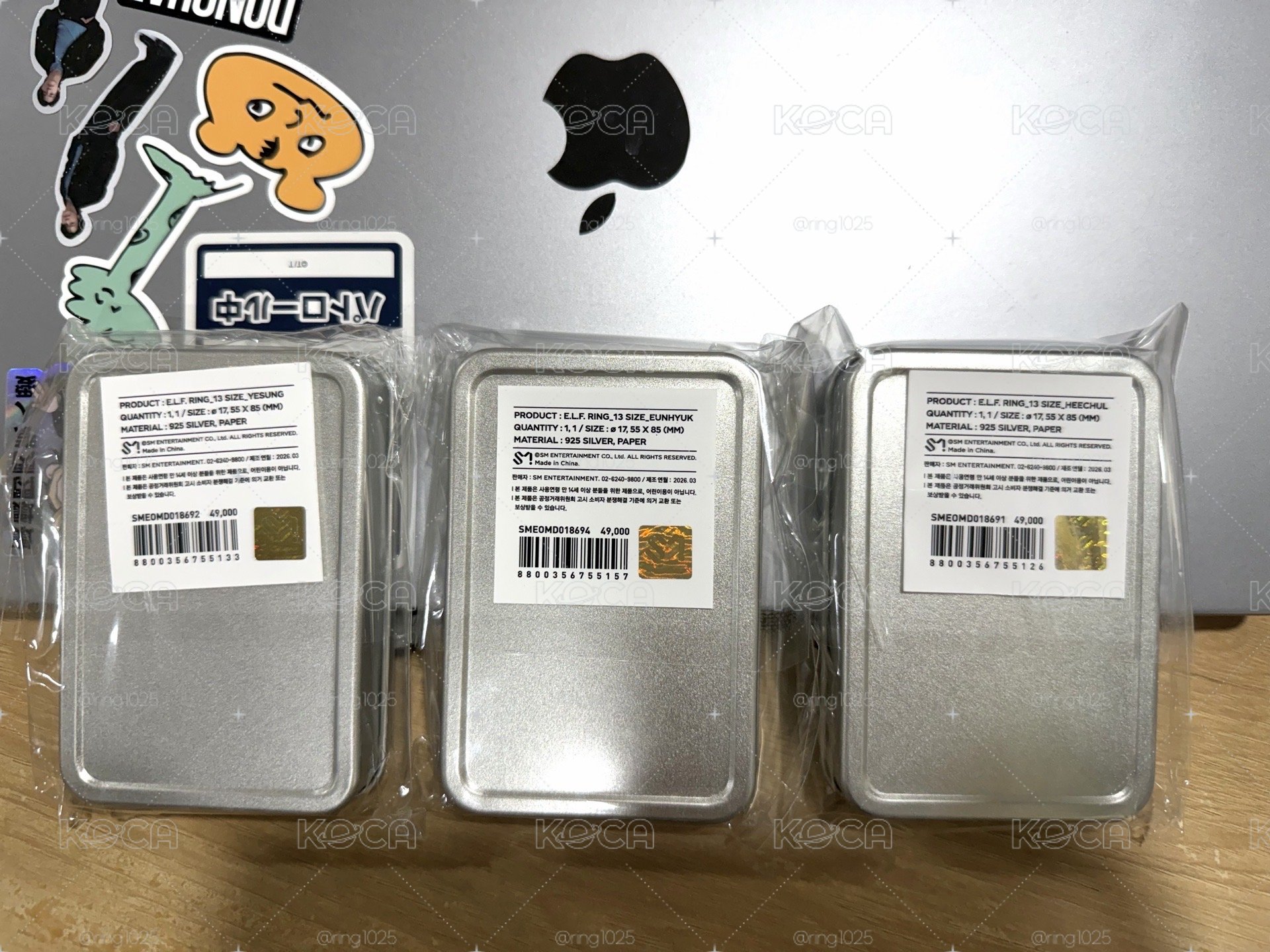 SS10 安可周邊 戒指 全新未拆（內有小卡） 材質：925銀 尺寸：13 希澈 赫宰 藝聲