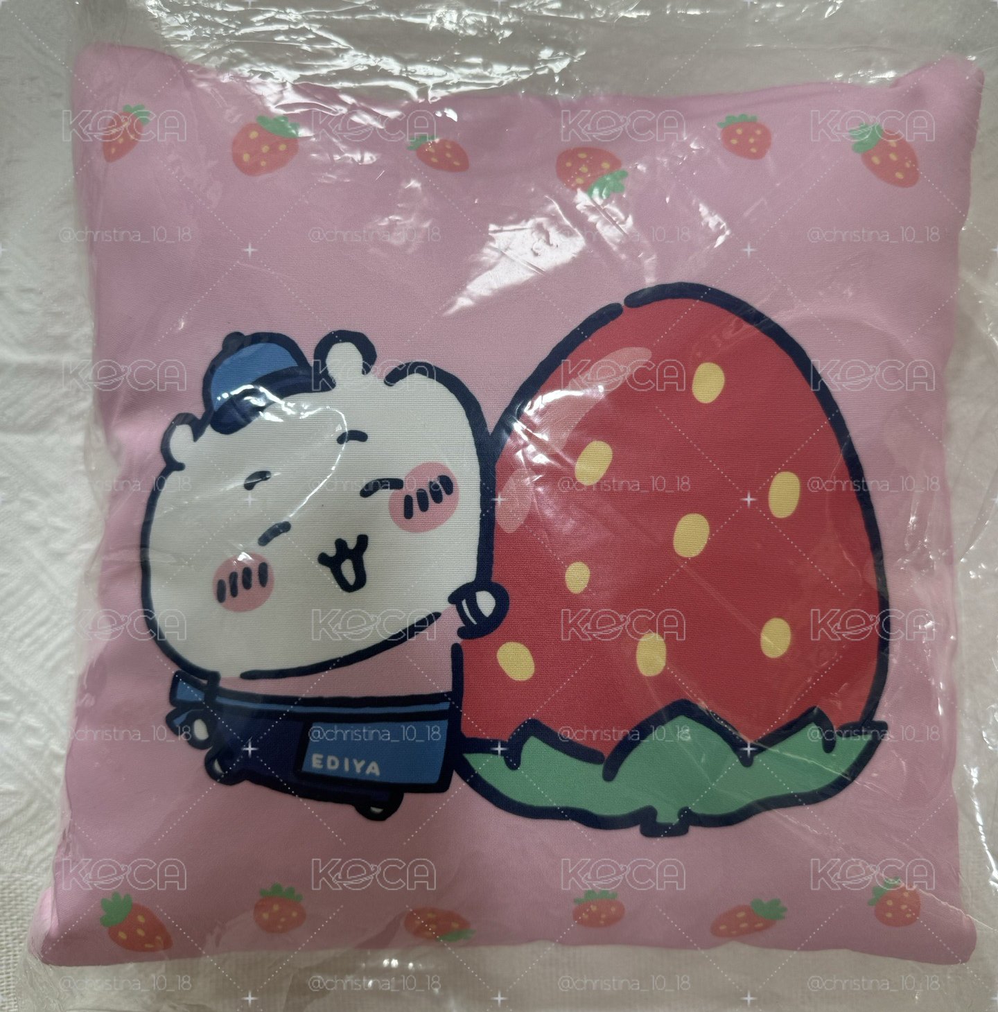 韓國🇰🇷ediya x 吉伊卡哇 （草莓吉伊卡哇抱枕）