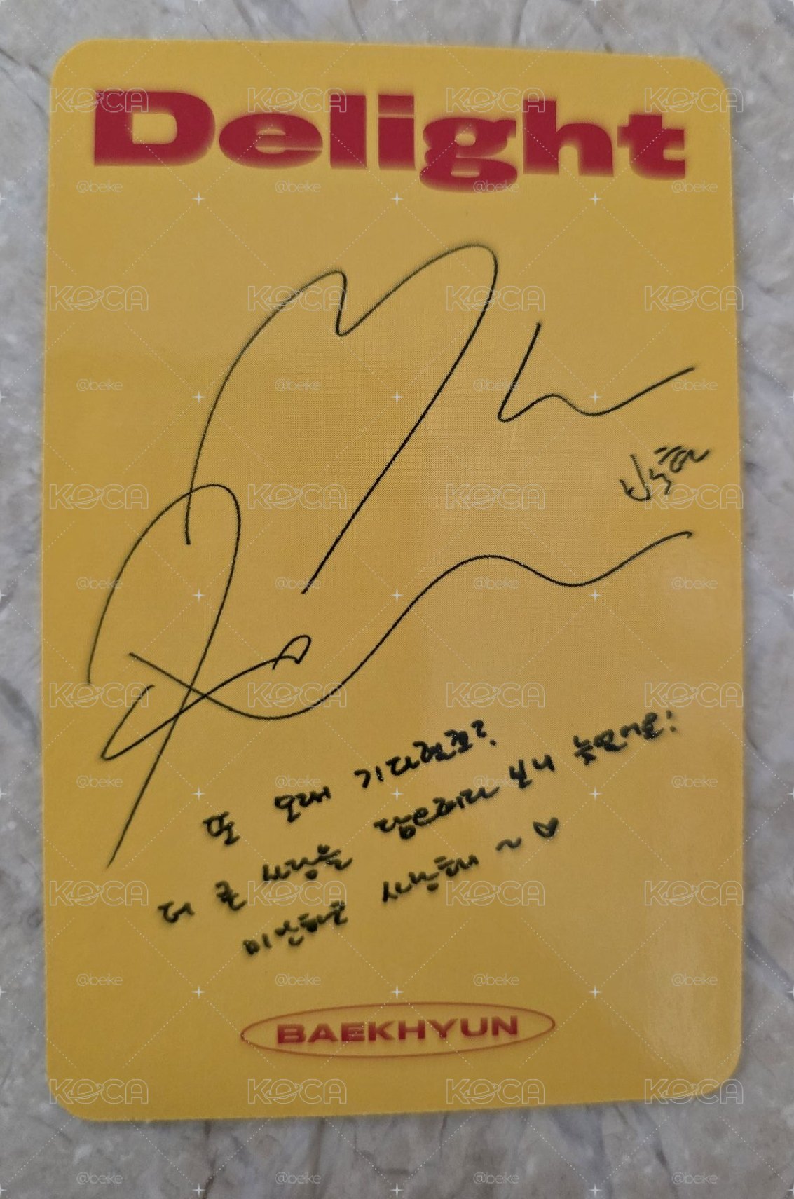 BAEKHYUN Delight 小卡