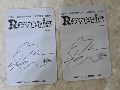 BAEKHYUN 2025 world tour 'Reverie' 台北場小卡