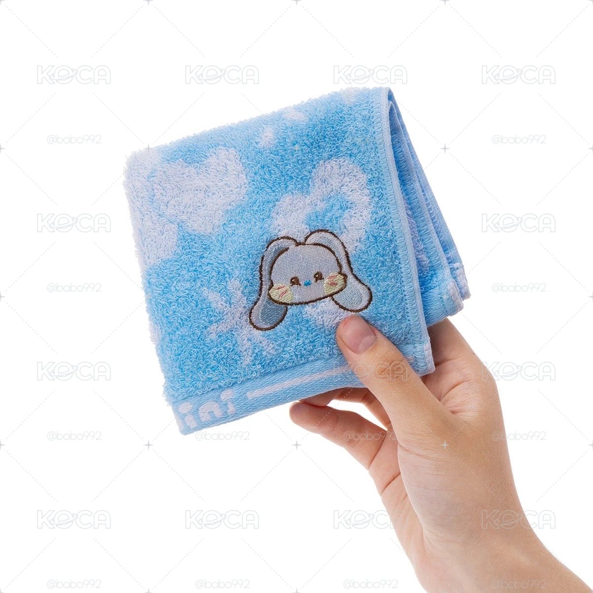 BUNINI 小方巾 藍底白兔 haerin款
