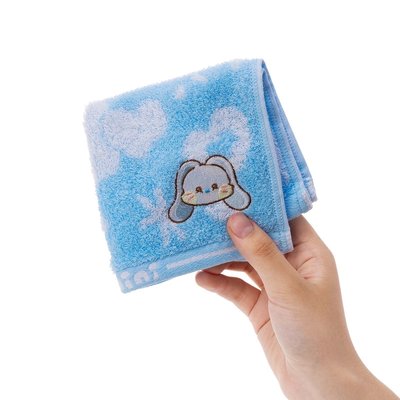 BUNINI 小方巾 藍底白兔 haerin款