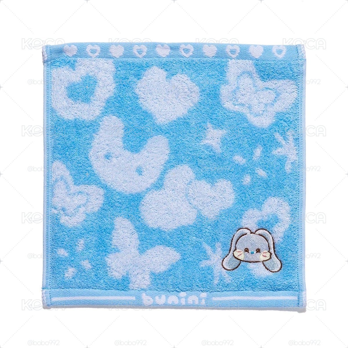 BUNINI 小方巾 藍底白兔 haerin款