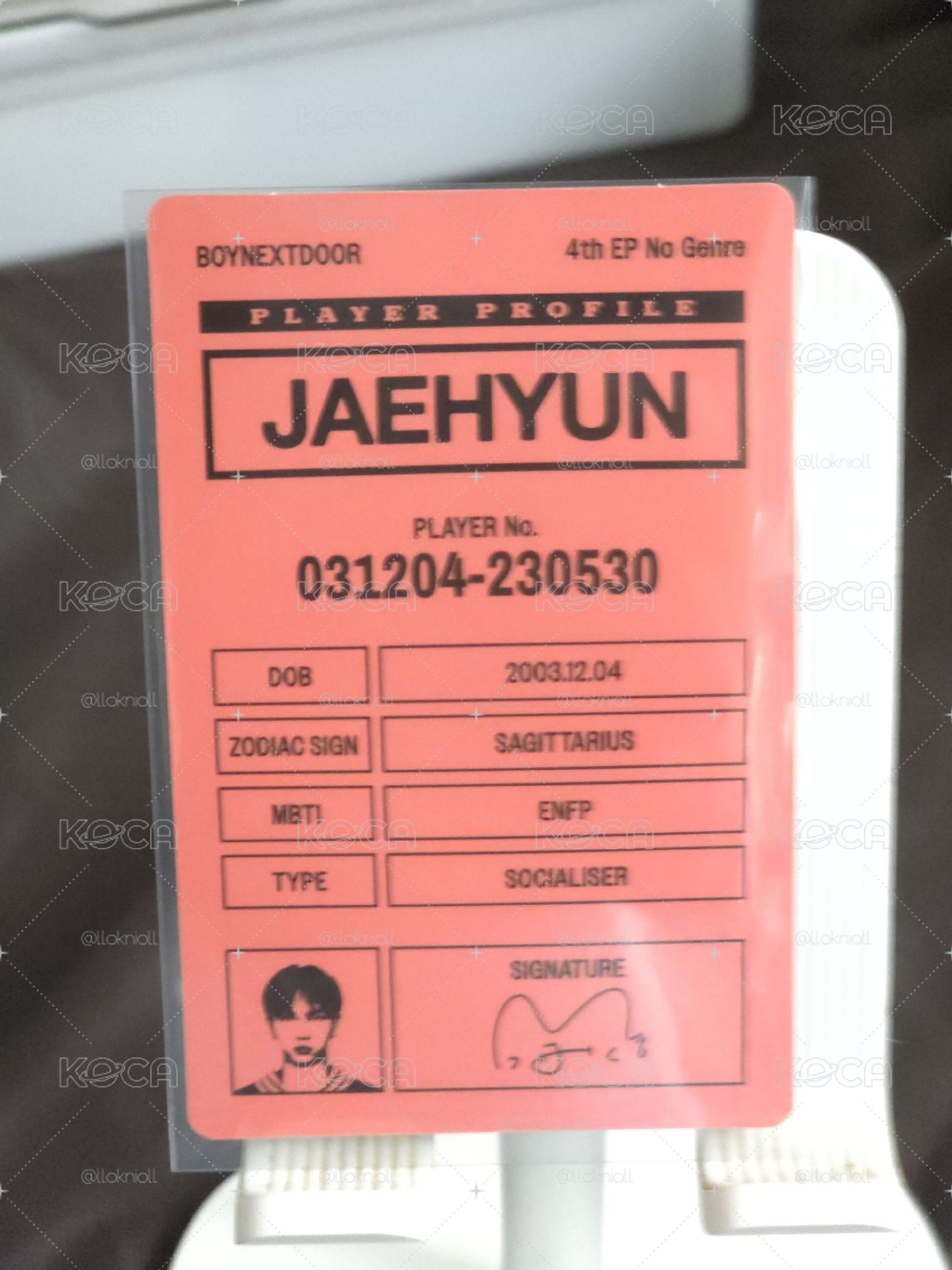 Jaehyun 明宰鉉No Genre 專輯卡 Board Game ver.3