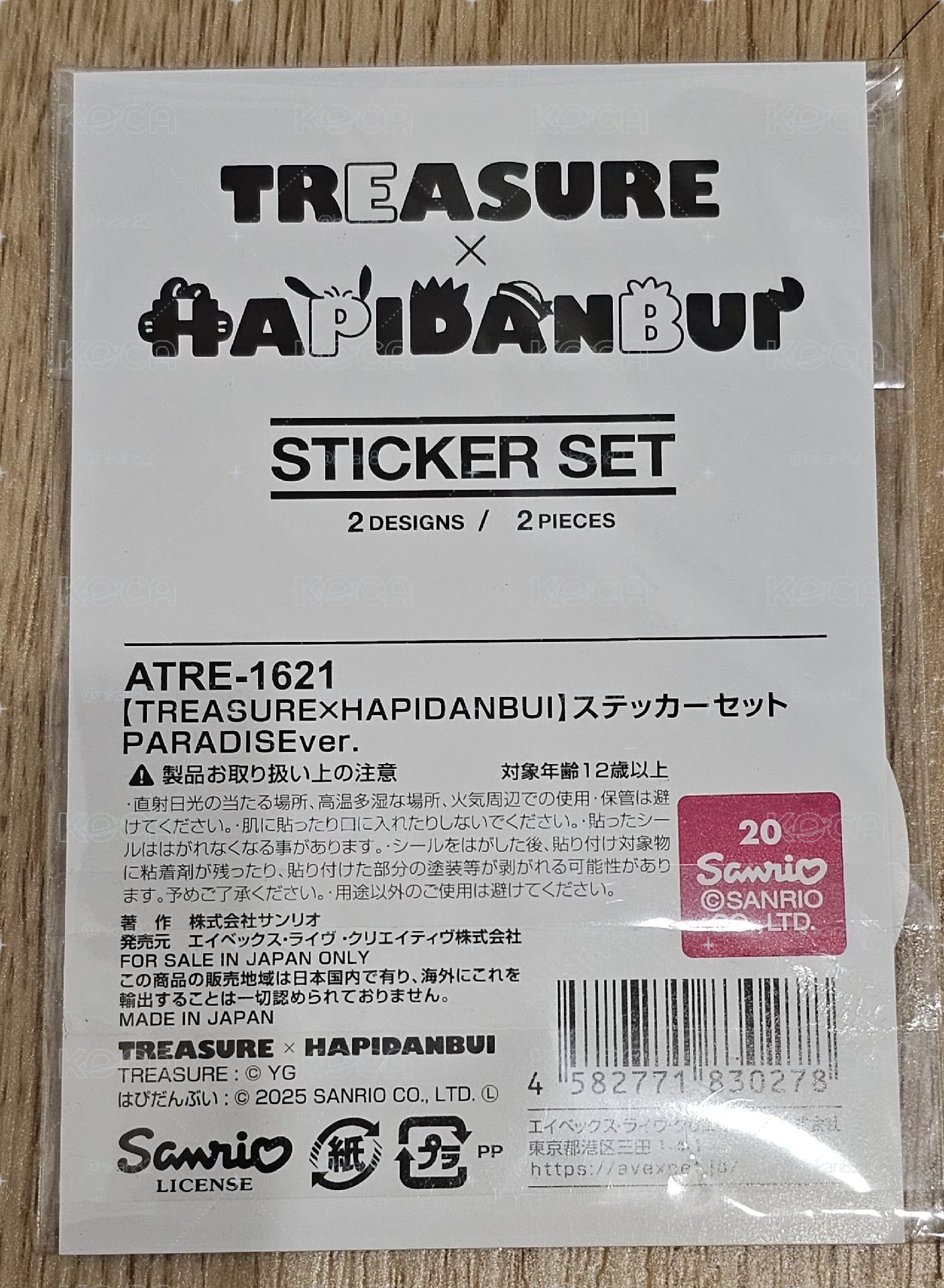 TREASURE × HAPIDANBUI  聯名貼紙