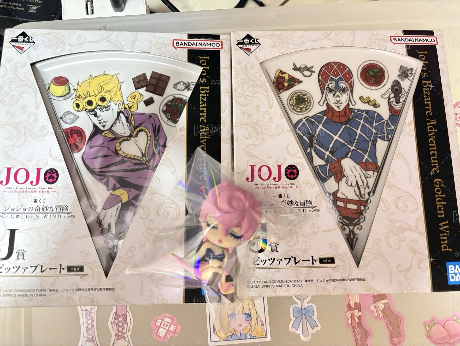 現貨 喬魯諾 米斯達披薩盤+特莉休坐姿扭蛋 一起出 不拆